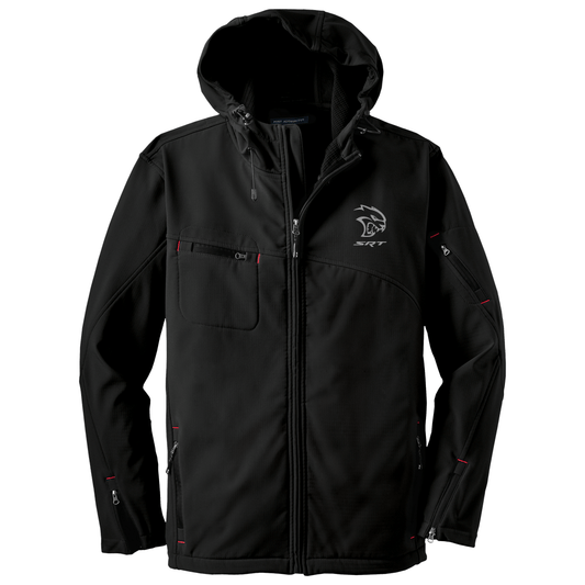 Mens Dodge® Hellcat Hooded Softshell Jacket - Black - Speedlogix