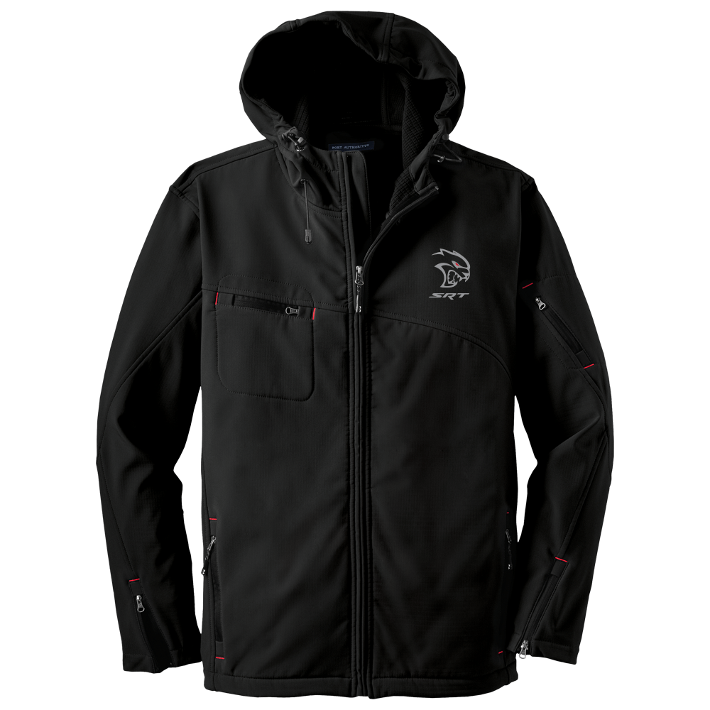Mens Dodge® Hellcat Redeye Hooded Softshell Jacket - Black - Speedlogix