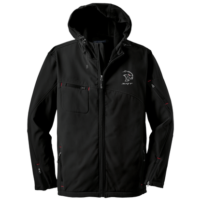 Mens Dodge® Hellcat Redeye Hooded Softshell Jacket - Black - Speedlogix