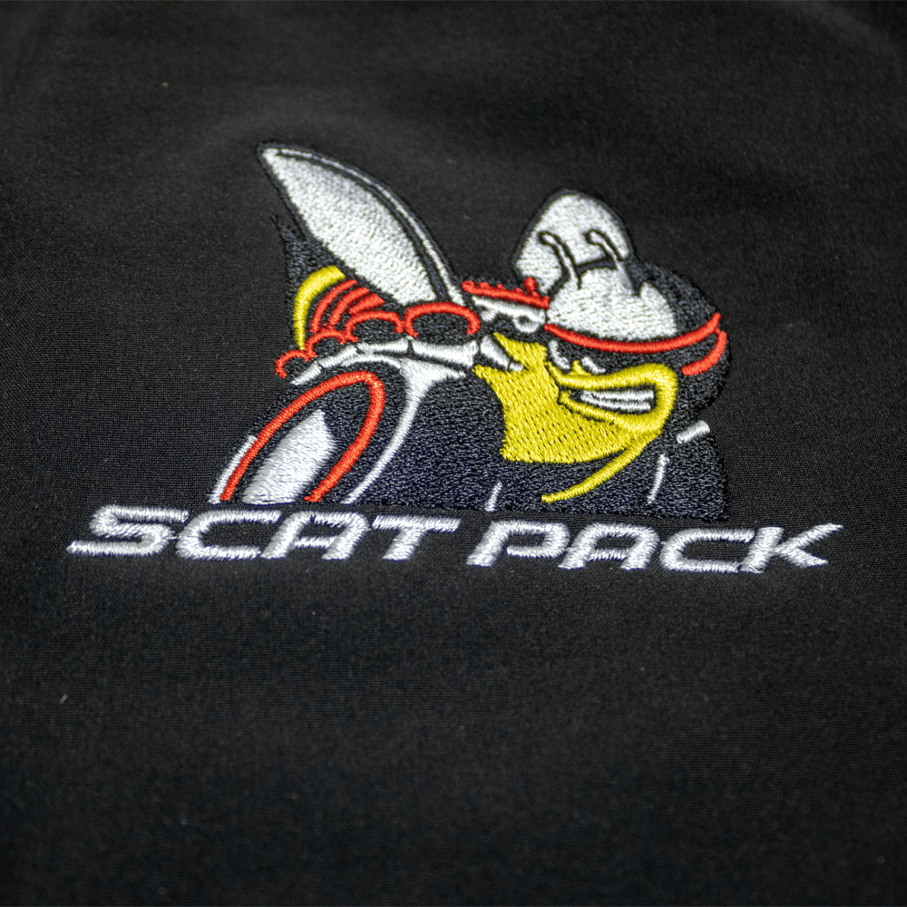 Mens Dodge® Scat Pack Hooded Softshell Jacket - Black - Speedlogix