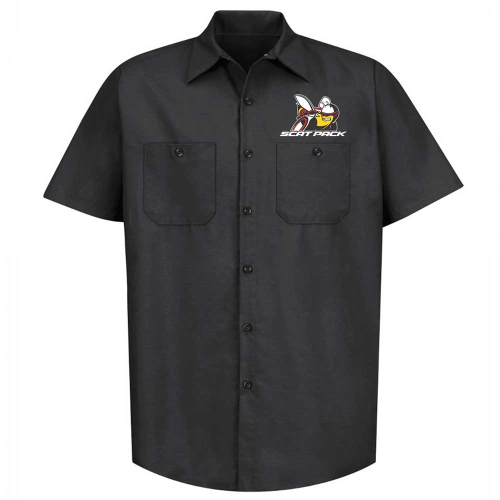 Mens Dodge Scat Pack Mechanic Shirt - Black - Speedlogix
