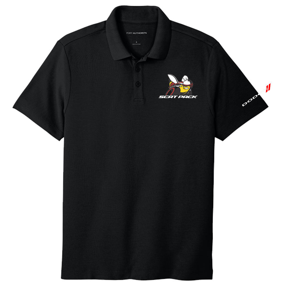 Mens Dodge Scat Pack Polo Shirt - Black - Speedlogix