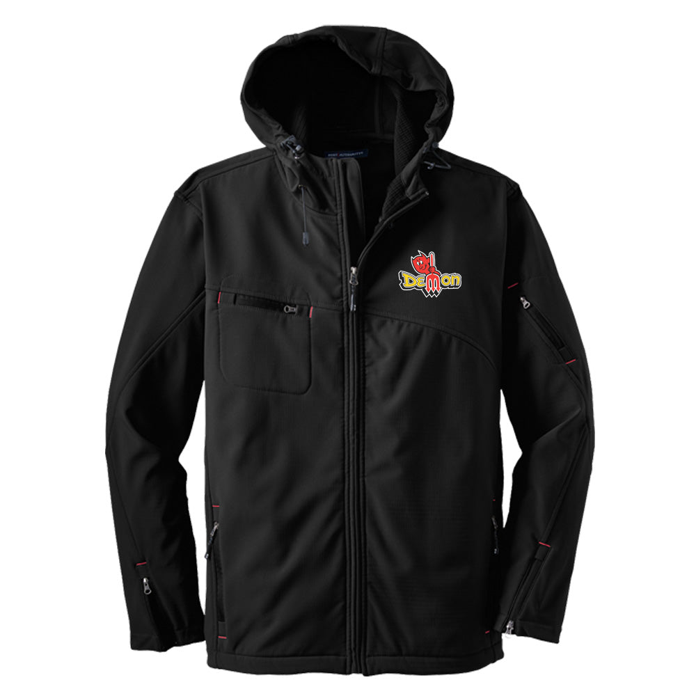 Mens Dodge® Vintage Demon Hooded Softshell Jacket - Black - Speedlogix