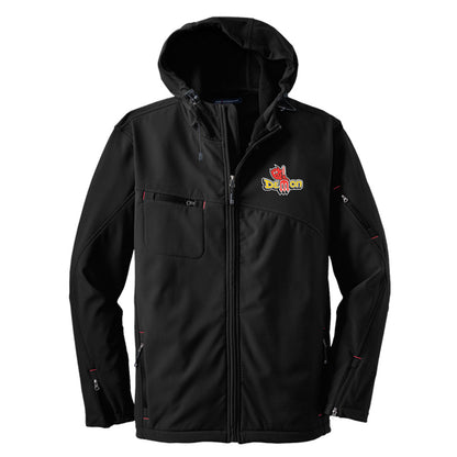 Mens Dodge® Vintage Demon Hooded Softshell Jacket - Black - Speedlogix