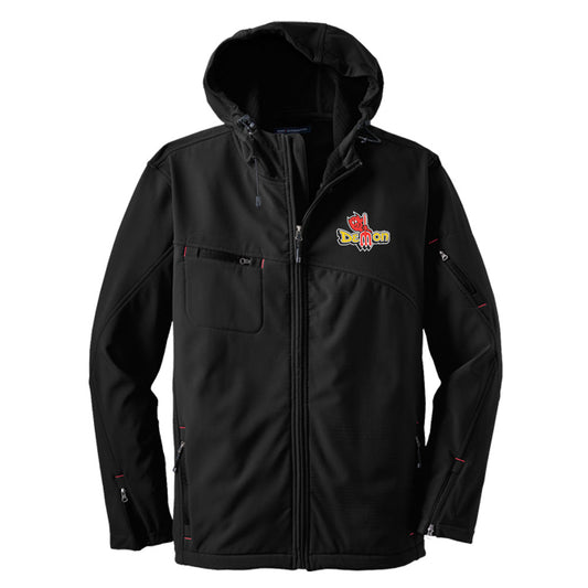 Mens Dodge® Vintage Demon Hooded Softshell Jacket - Black - Speedlogix