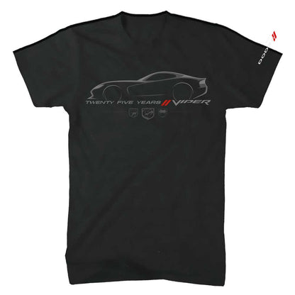 Mens Dodge Viper 25 Years T-shirt (Black) - Speedlogix