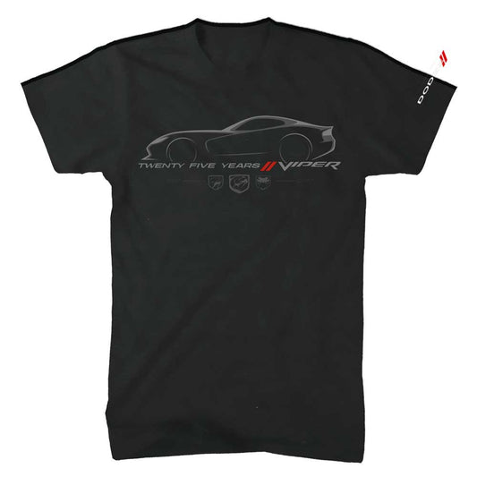 Mens Dodge Viper 25 Years T-shirt (Black) - Speedlogix