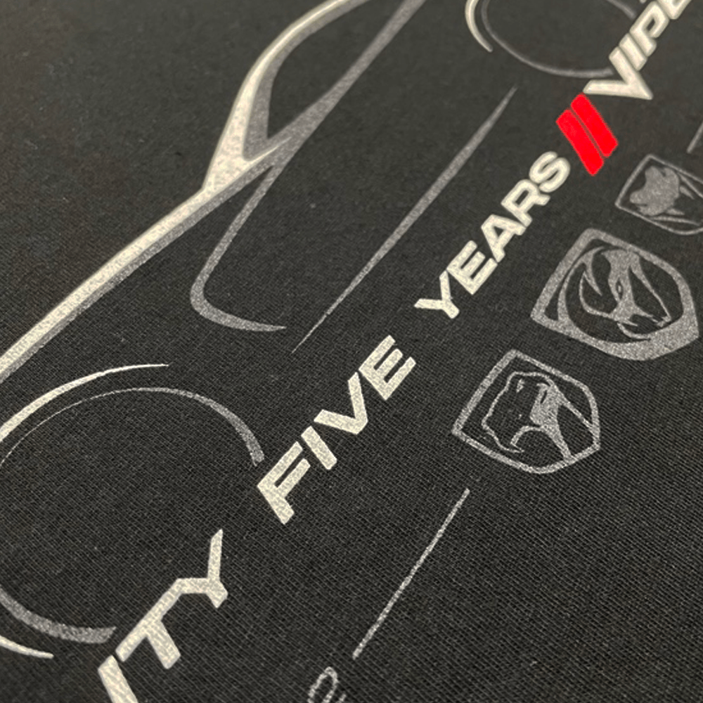 Mens Dodge Viper 25 Years T-shirt (Black) - Speedlogix