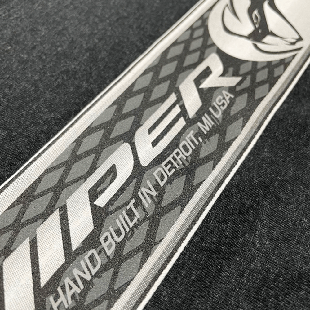 Mens Dodge Viper Dash Plaque T-shirt (Heather Black) - Speedlogix