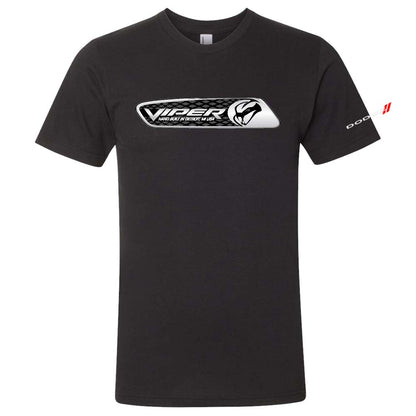 Mens Dodge Viper Dash Plaque T-shirt (Heather Black) - Speedlogix