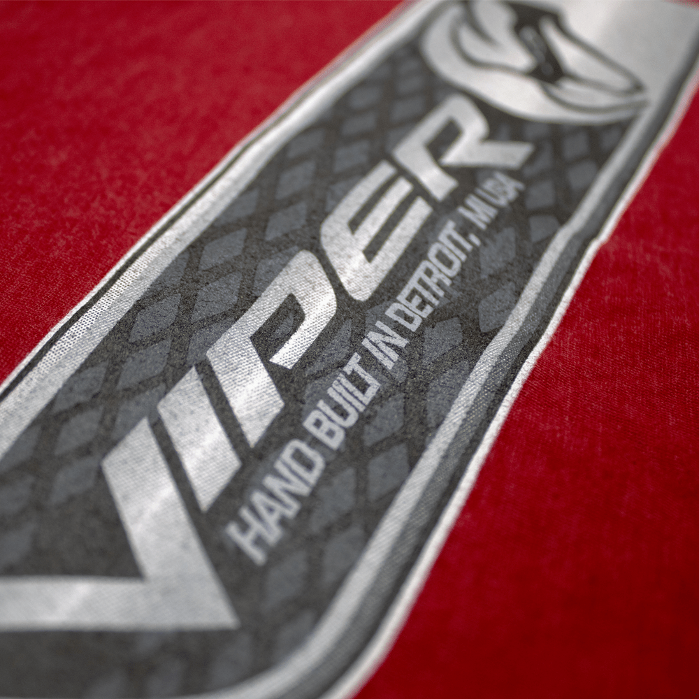 Mens Dodge Viper Dash Plaque T-shirt (Heather Red) - Final Sale - Speedlogix