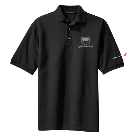 Mens Dodge Viper Fangs Polo Shirt - Black - Speedlogix