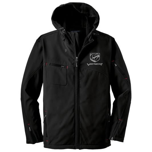 Mens Dodge® Viper Stryker Hooded Softshell Jacket - Black - Speedlogix