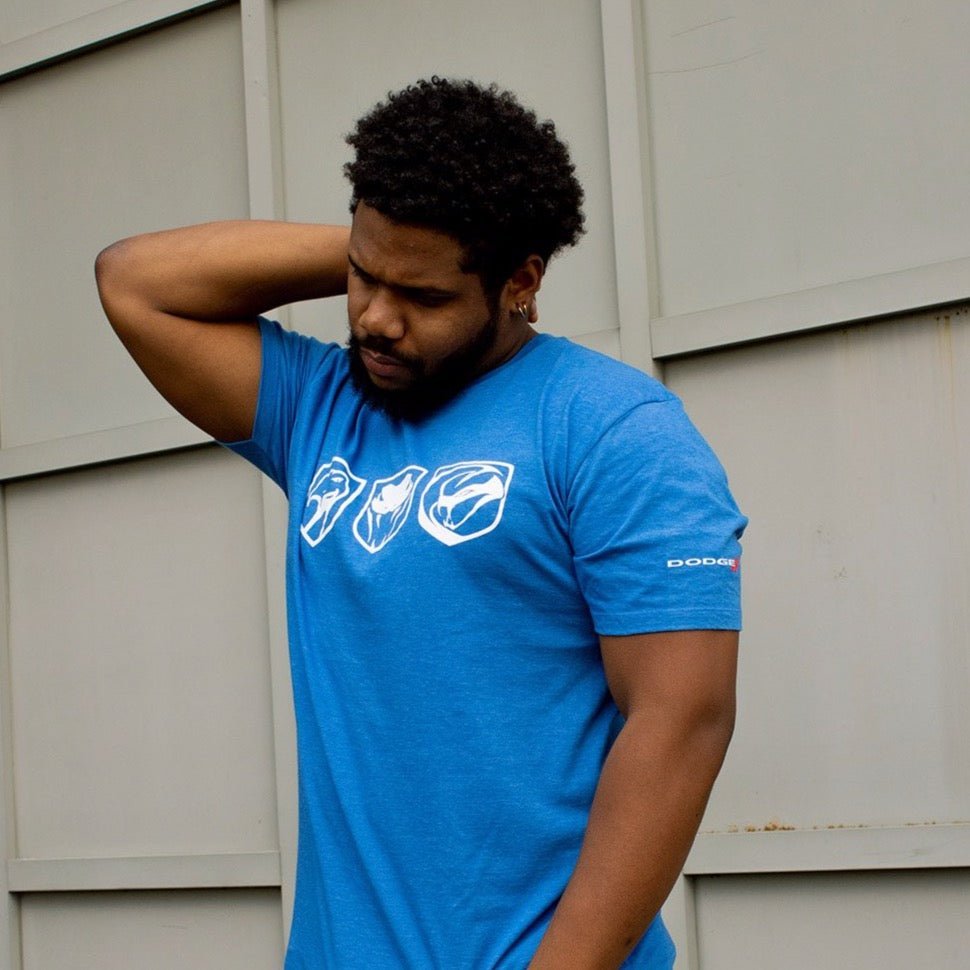 Mens Dodge Viper Tri - Logo T-shirt (Heather Royal) - FINAL SALE - Speedlogix