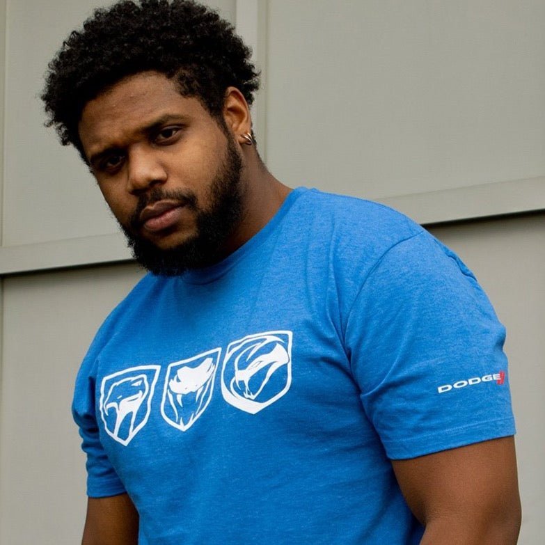 Mens Dodge Viper Tri - Logo T-shirt (Heather Royal) - FINAL SALE - Speedlogix