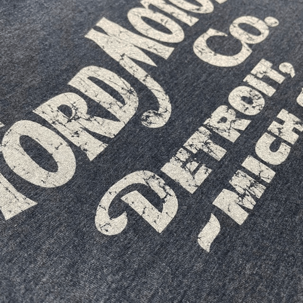 Mens Ford Distressed 1903 Text - Triblend Heather Navy - Speedlogix