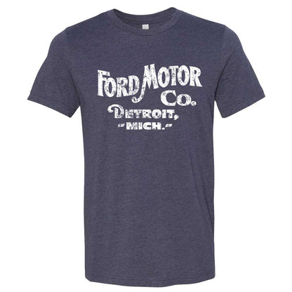 Mens Ford Distressed 1903 Text - Triblend Heather Navy - Speedlogix