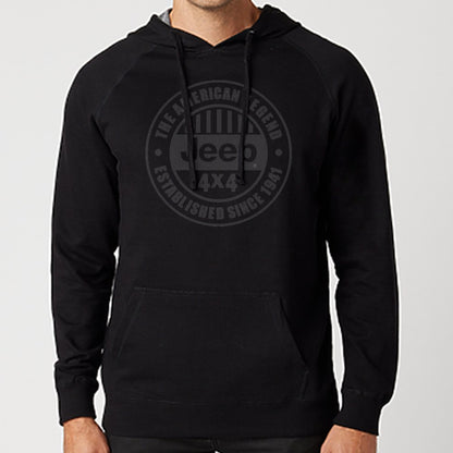 Mens Jeep® American Legend French Terry Hoodie - Black - Speedlogix