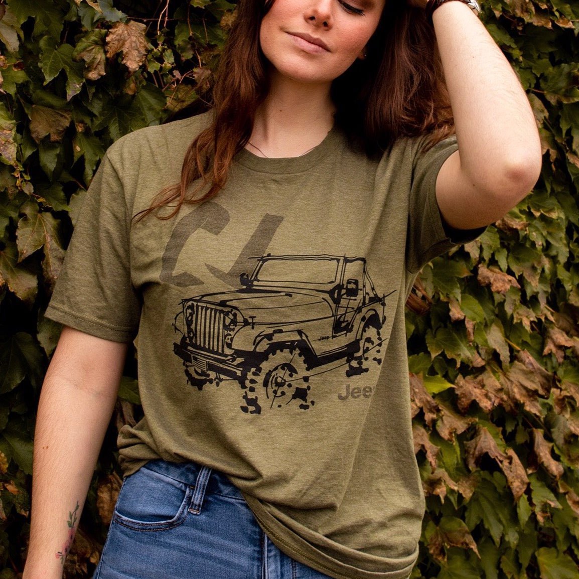 Mens Jeep® CJ - LDD Series - Triblend Military Green T-Shirt - Speedlogix