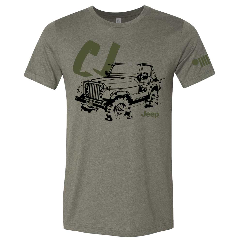 Mens Jeep® CJ - LDD Series - Triblend Military Green T-Shirt - Speedlogix