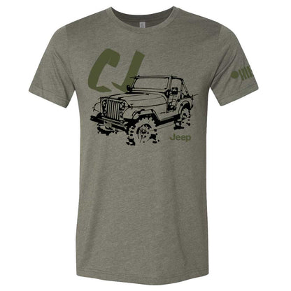 Mens Jeep® CJ - LDD Series - Triblend Military Green T-Shirt - Speedlogix