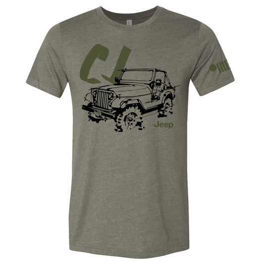 Mens Jeep® CJ - LDD Series - Triblend Military Green T-Shirt - Speedlogix