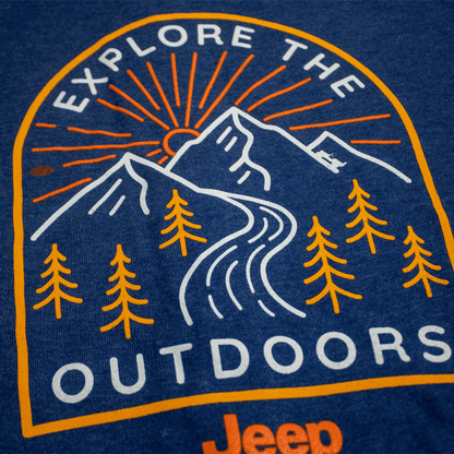 Mens Jeep® Explore the Outdoors Zip French Terry Hooded Sweatshirt - Denim - Speedlogix