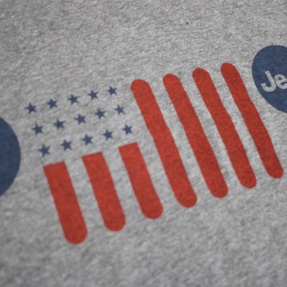 Mens Jeep® Flag Grille - Triblend Grey T-Shirt - Speedlogix