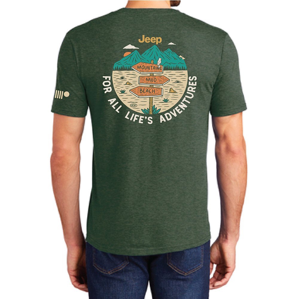 Mens Jeep® For All Life's Adventures T-Shirt - Heather Forest Green - Speedlogix