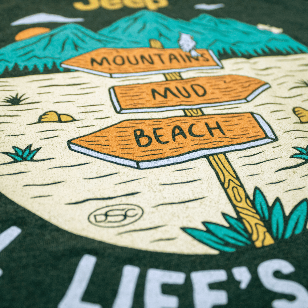 Mens Jeep® For All Life's Adventures T-Shirt - Heather Forest Green - Speedlogix