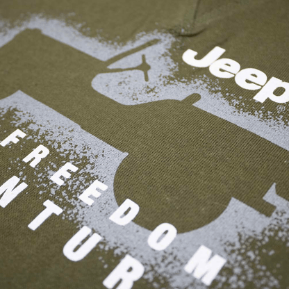 Mens Jeep® Freedom Adventure Crew Neck French Terry Sweatshirt - Heather Military Green - Speedlogix
