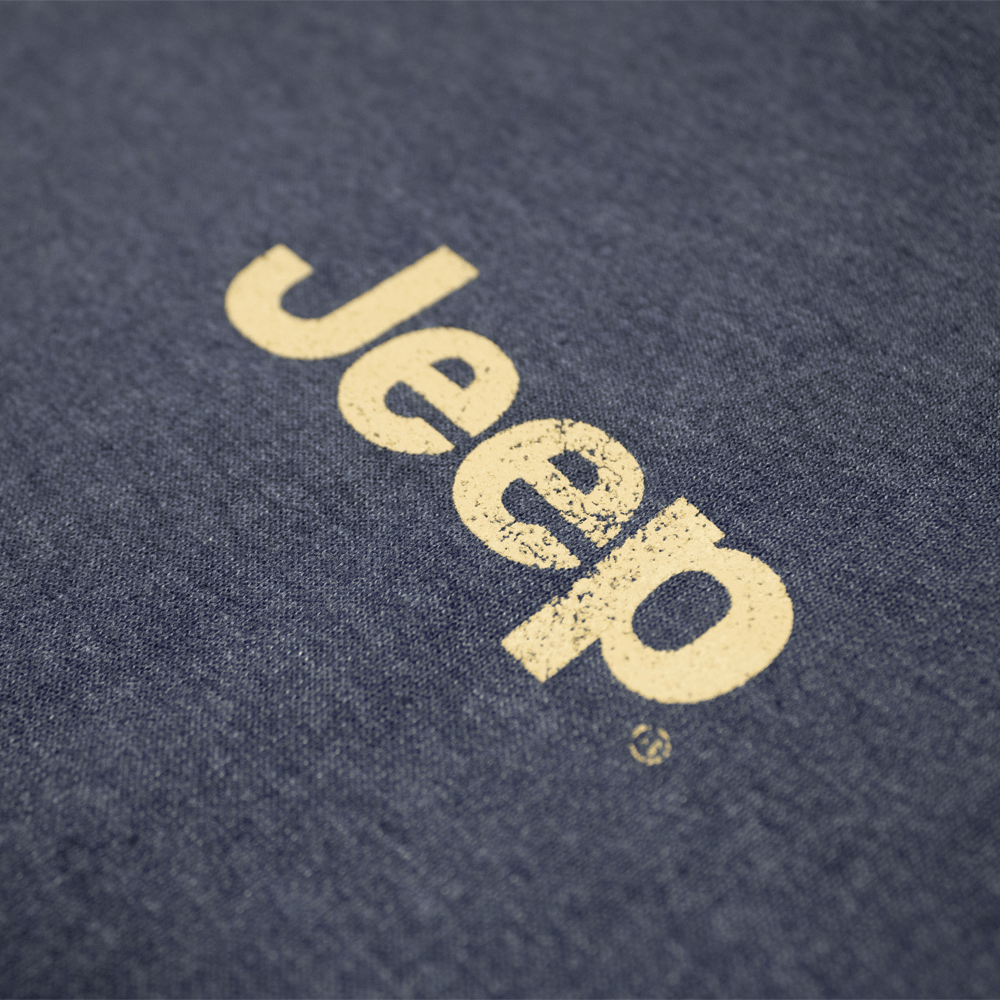 Mens Jeep® Freedom To Roam Crew Neck Sweatshirt - Heather Navy Blue - Speedlogix