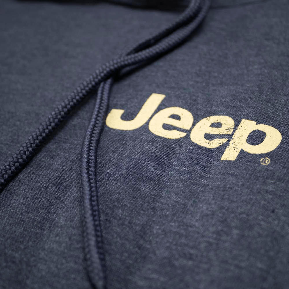 Mens Jeep® Freedom To Roam Hoodie Sweatshirt - Heather Navy Blue - Speedlogix
