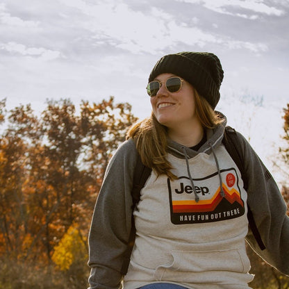 Mens Jeep® Have Fun Out There Vintage Hoodie - Grey/Natural - Speedlogix