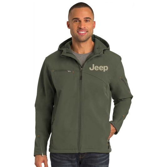 Mens Jeep® Hooded Softshell Jacket - Mineral Green - Speedlogix
