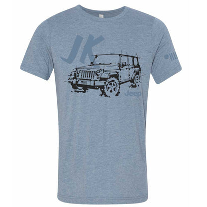 Mens Jeep® JK Wrangler - LDD Series - Triblend Lake Blue T-Shirt - Speedlogix