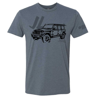 Mens Jeep® JL Wrangler - LDD Series - Triblend Indigo Blue T-Shirt - Speedlogix