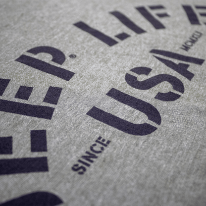 Mens Jeep® Life USA T-Shirt - Heather Military Green - Speedlogix