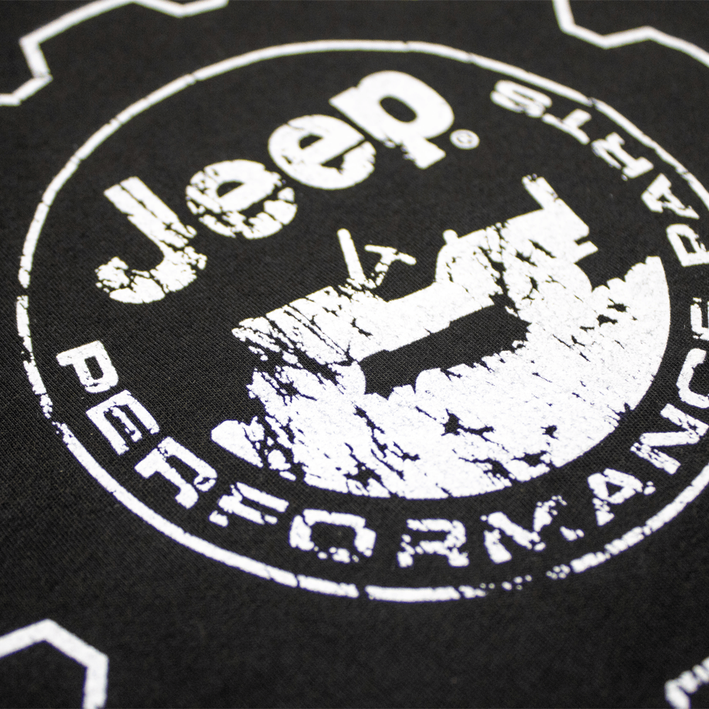 Mens Jeep® Performance Distressed Logo T-Shirt - Black - Speedlogix