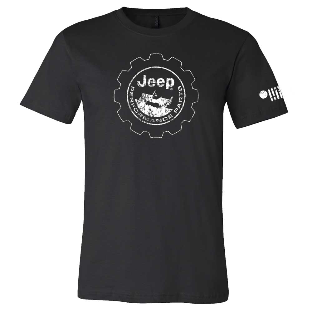 Mens Jeep® Performance Distressed Logo T-Shirt - Black - Speedlogix