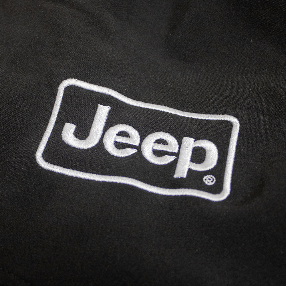 Mens Jeep® Rectangle Logo Hooded Softshell Jacket - Black - Speedlogix