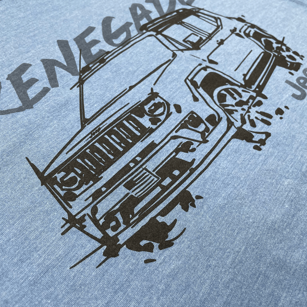 Mens Jeep® Renegade - LDD Series - Triblend Lake Blue T-Shirt - Speedlogix