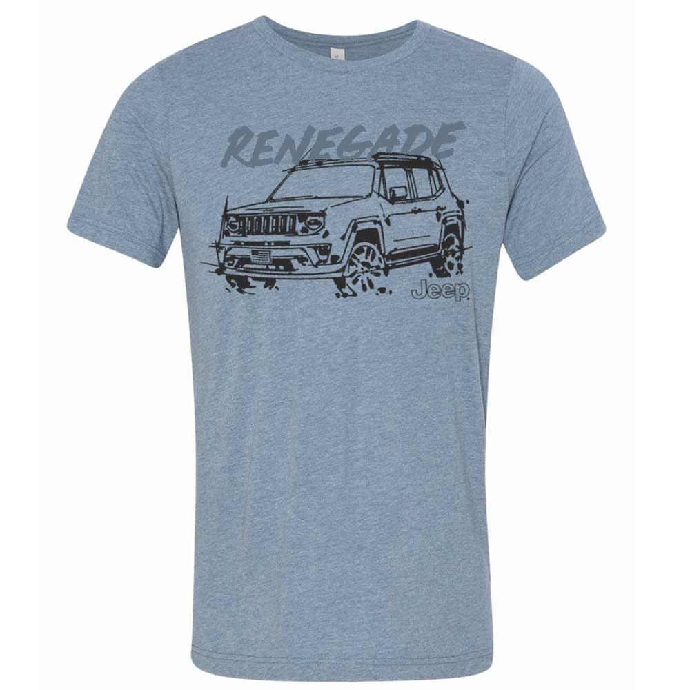 Mens Jeep® Renegade - LDD Series - Triblend Lake Blue T-Shirt - Speedlogix