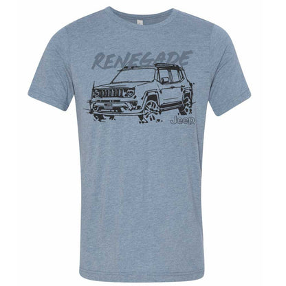 Mens Jeep® Renegade - LDD Series - Triblend Lake Blue T-Shirt - Speedlogix