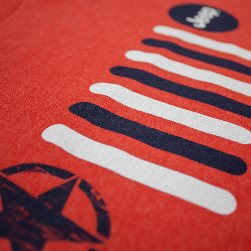 Mens Jeep® RWB Grille T-Shirt - Heather Red - Speedlogix