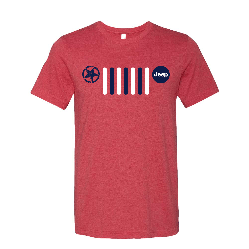 Mens Jeep® RWB Grille T-Shirt - Heather Red - Speedlogix
