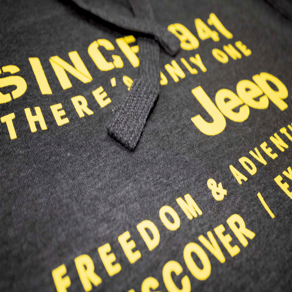 Mens Jeep® Stencil Hoodie - Heather Charcoal - Speedlogix