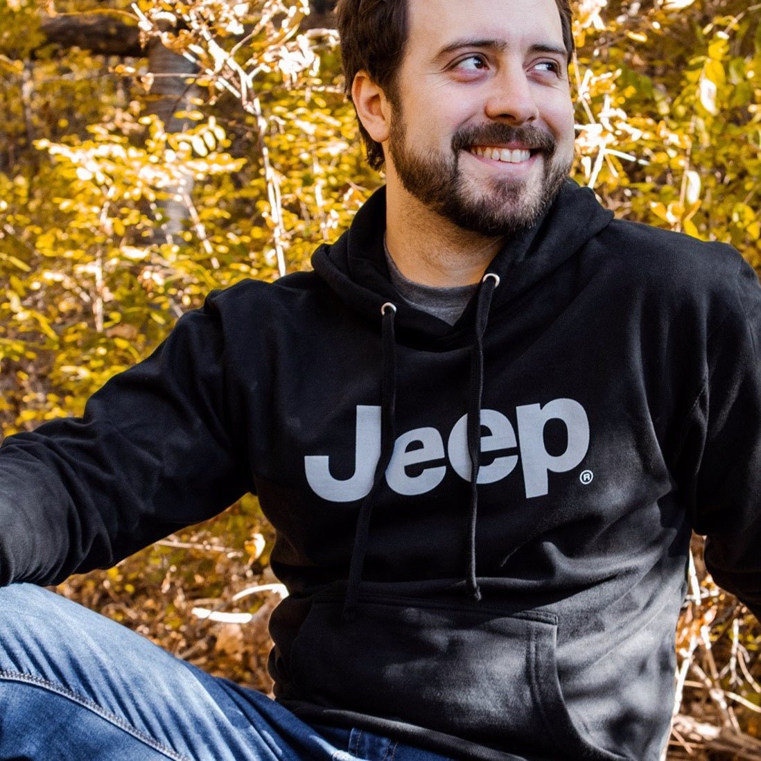 Mens Jeep® Text Blackout Hoodie - Blackout - Speedlogix