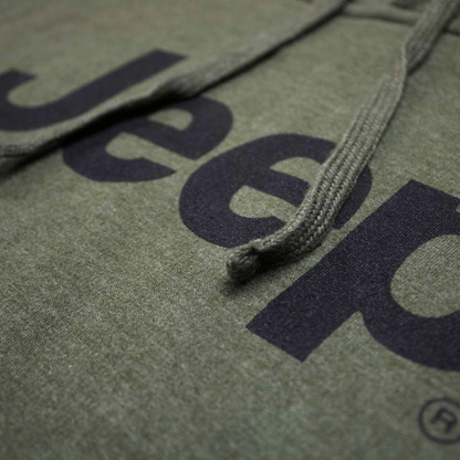 Mens Jeep® Text Hoodie - Heather Army Green - Speedlogix