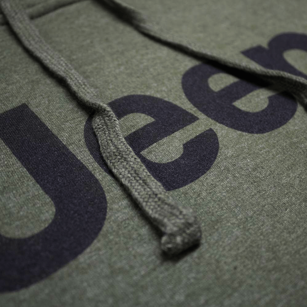 Mens Jeep® Text Hoodie - Heather Army Green - Speedlogix